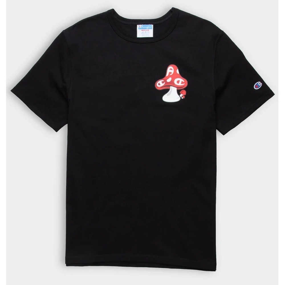 CHAMPION Mushroom C's Mens Tee Black in Size Smallln NWOT!